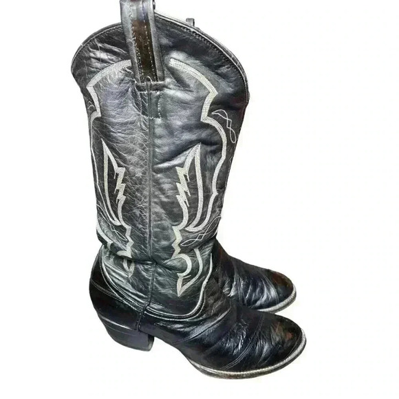 Larry Mahan Vintage Size 8.5D (485) Cowboy Boots Western - Picture 1 of 8